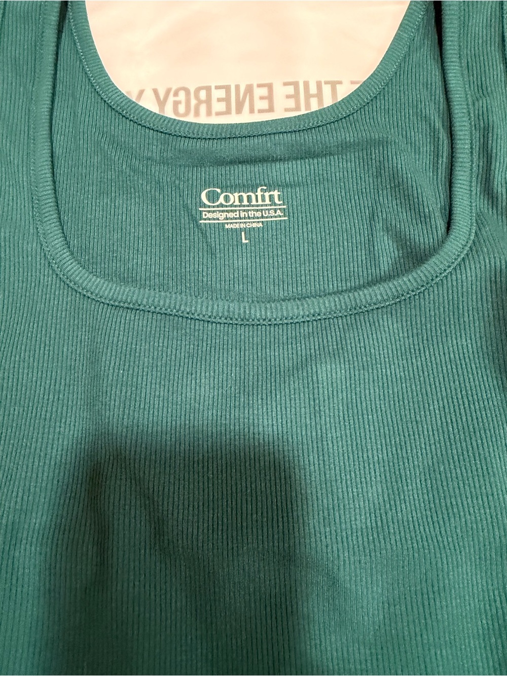 Women's Teal Ribbed Tank Top